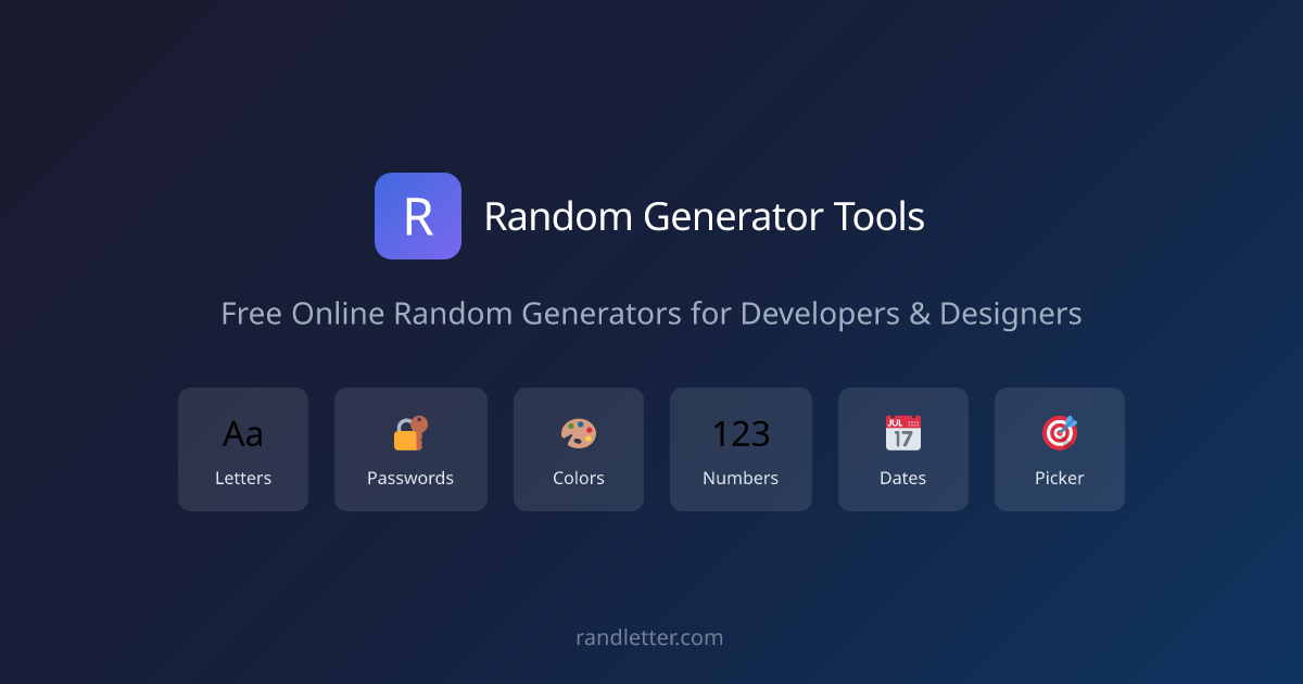 Random Generator Tools - Free Online Random Letter, Password, Color ...